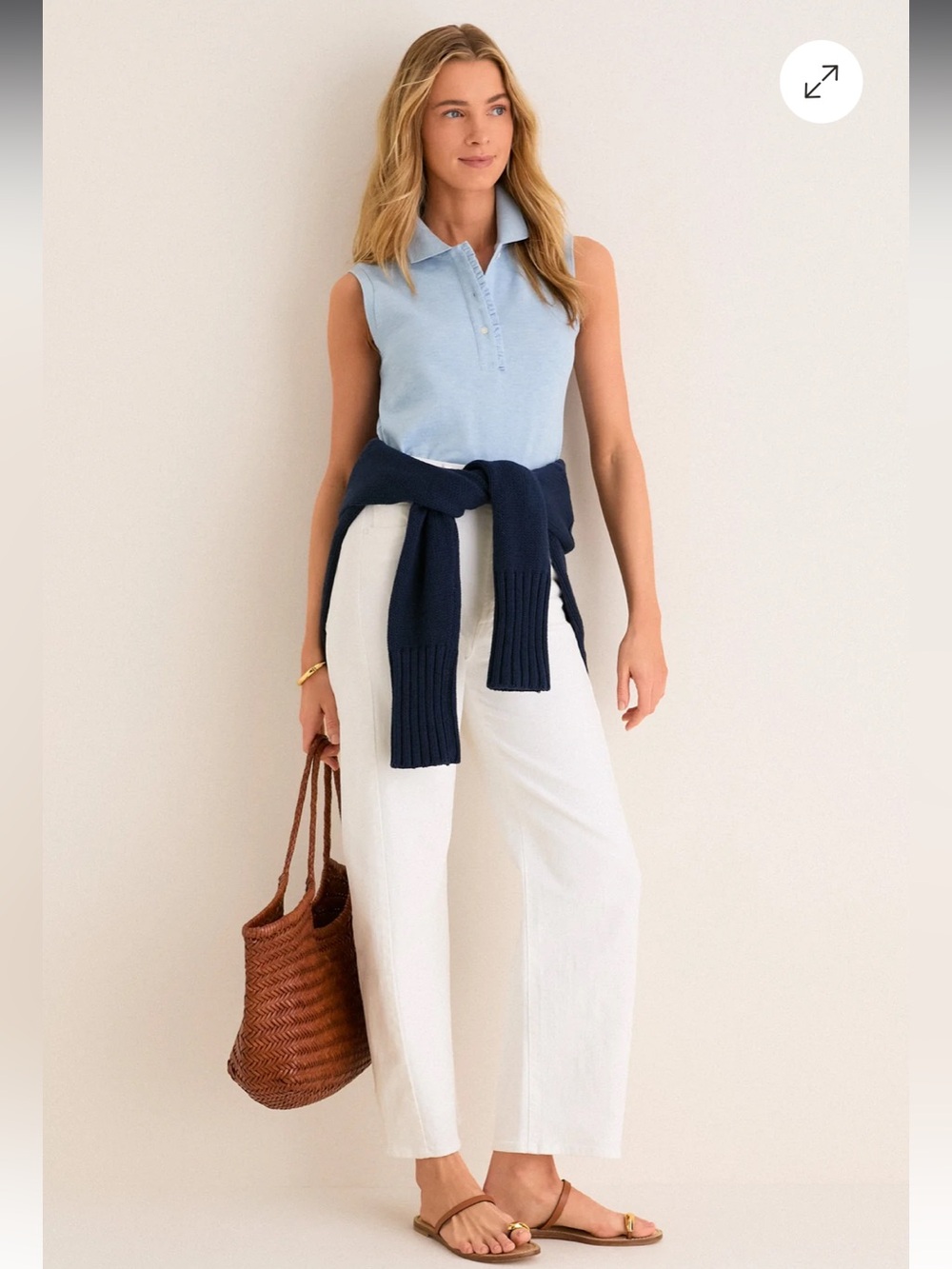 Tuckernuck Light Blue Pique Sleeveless Ruffle Margaret Polo